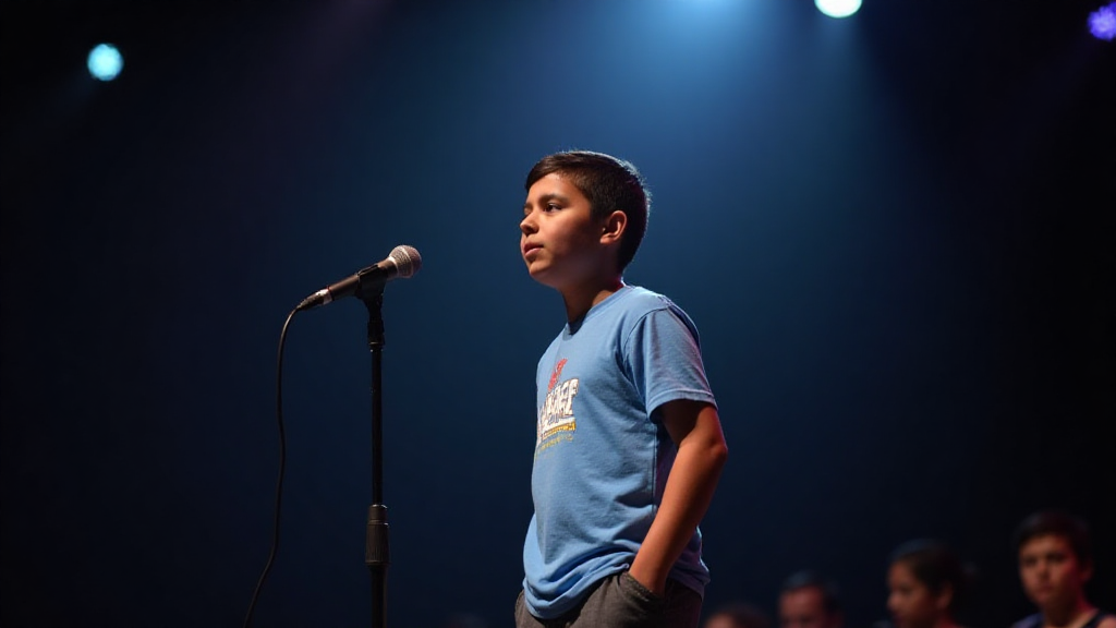 A student at a spelling bee