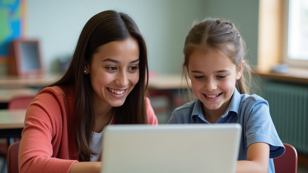 SpEd teacher and student working together with interleaved spelling instruction