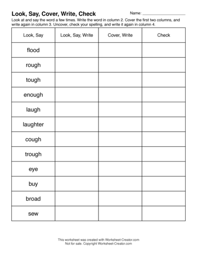 Look, Say, Cover, Write, Check